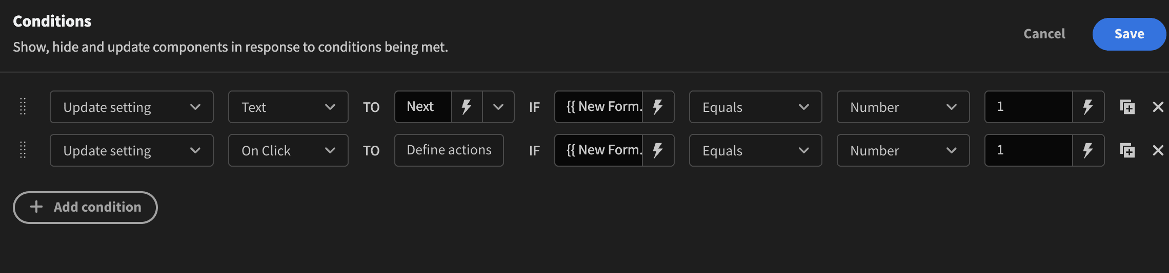 Form step button