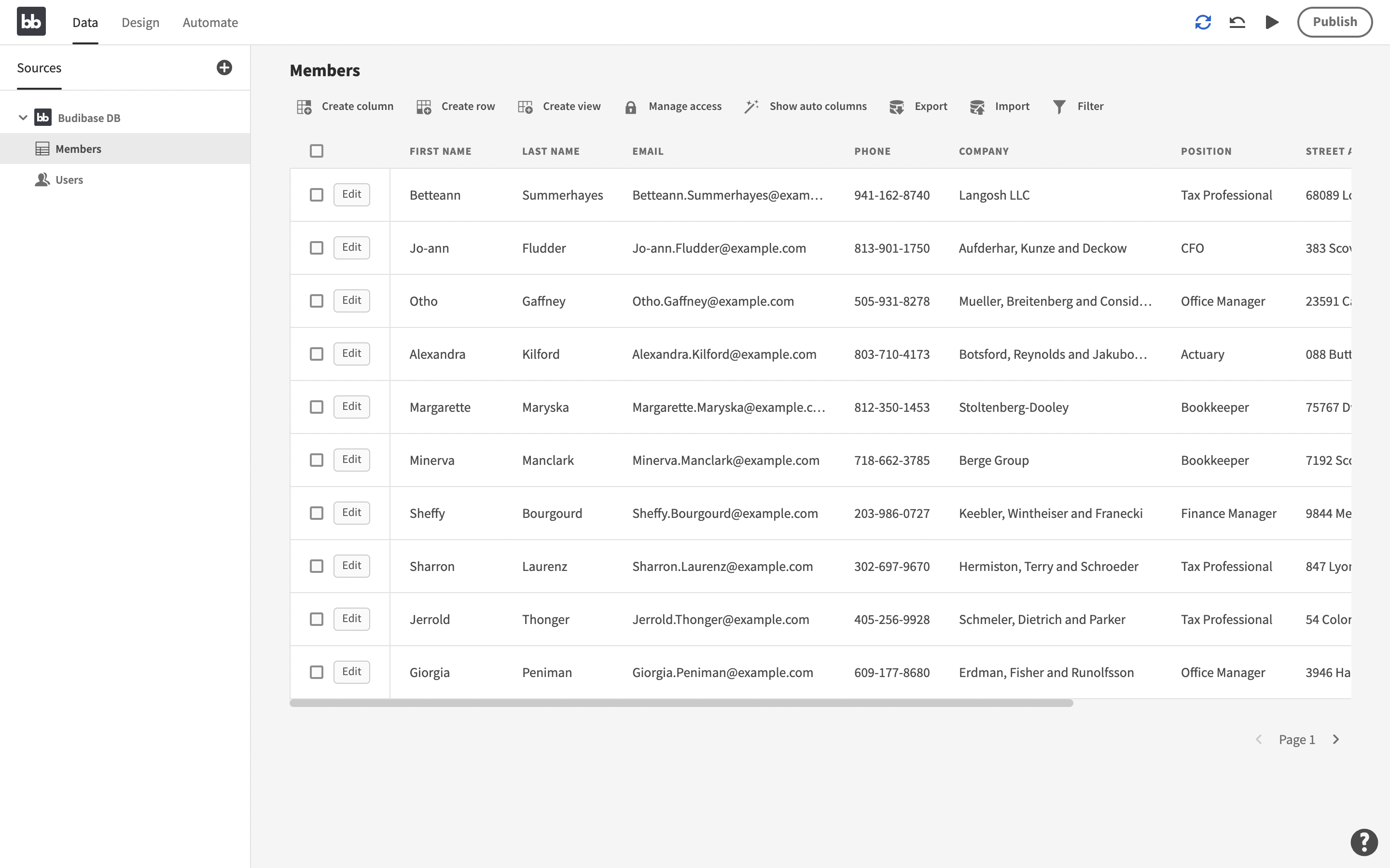 Manage data sources with Operly Screenshot Manage data sources in Operly screenshot