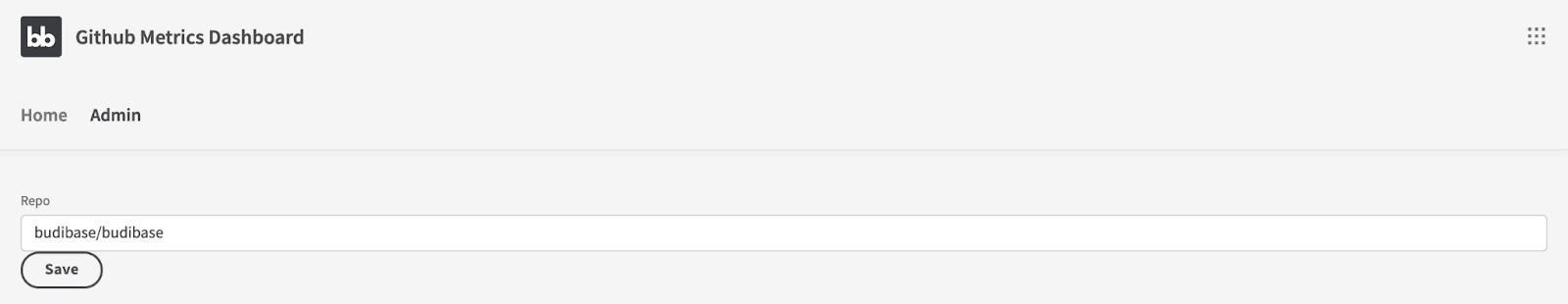 Admin Page Select Repo Admin Page Select Repo