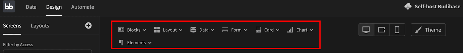 Operly builder select components Component select