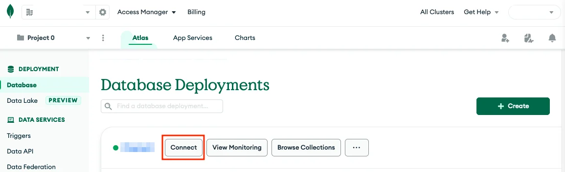 Get connection string for MongoDB database Get connection string for MongoDB database