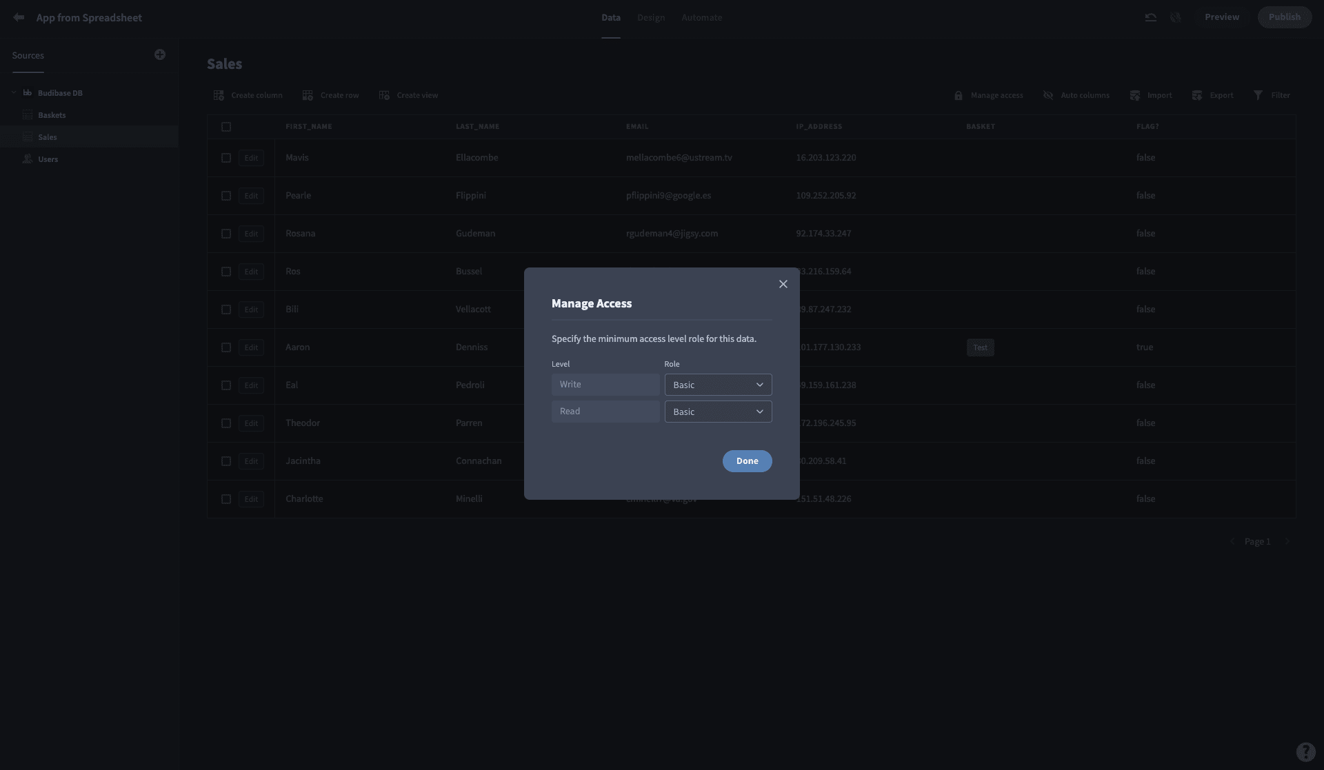 Configure data access Configure data access