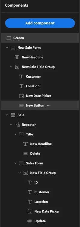 Component tree Component tree