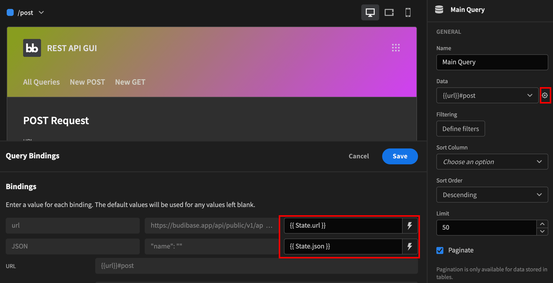 REST API GUI REST API GUI