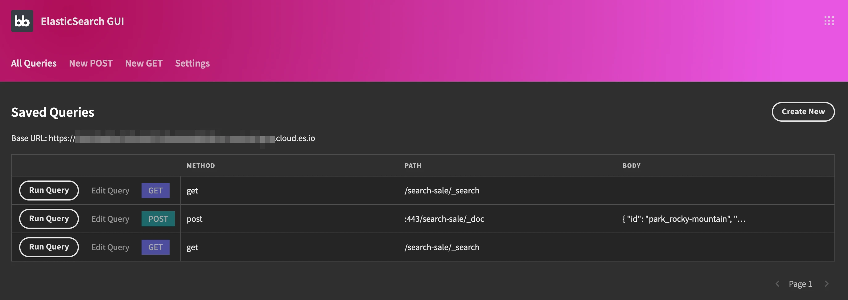Elasticsearch GUI Elasticsearch GUI