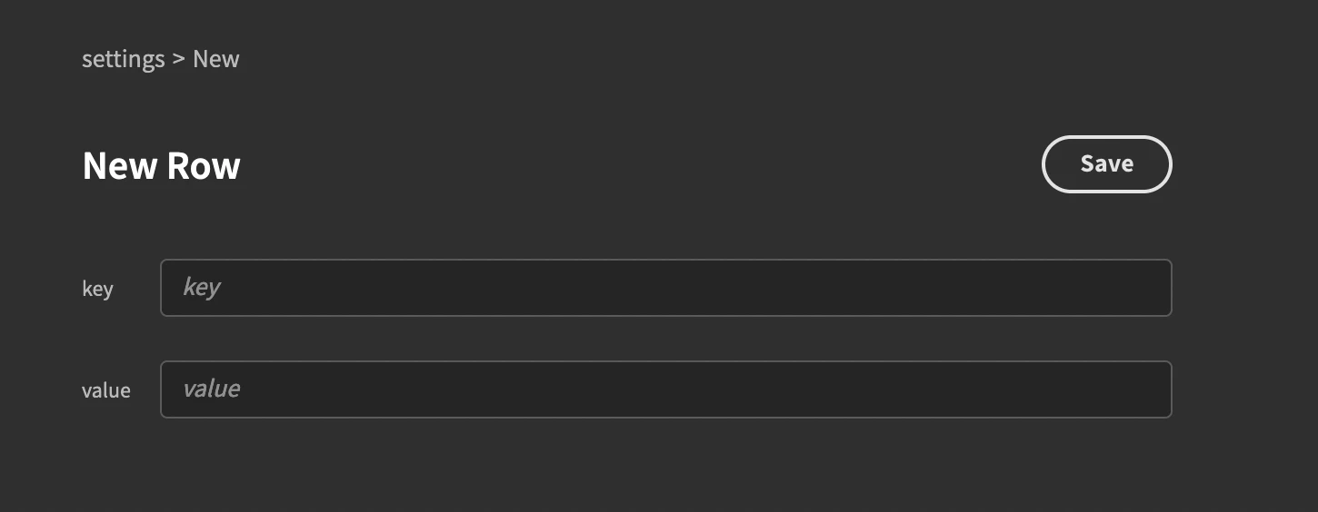 Settings form Settings form