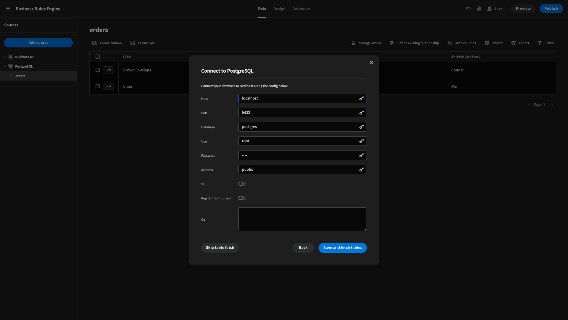 Connect to postgres