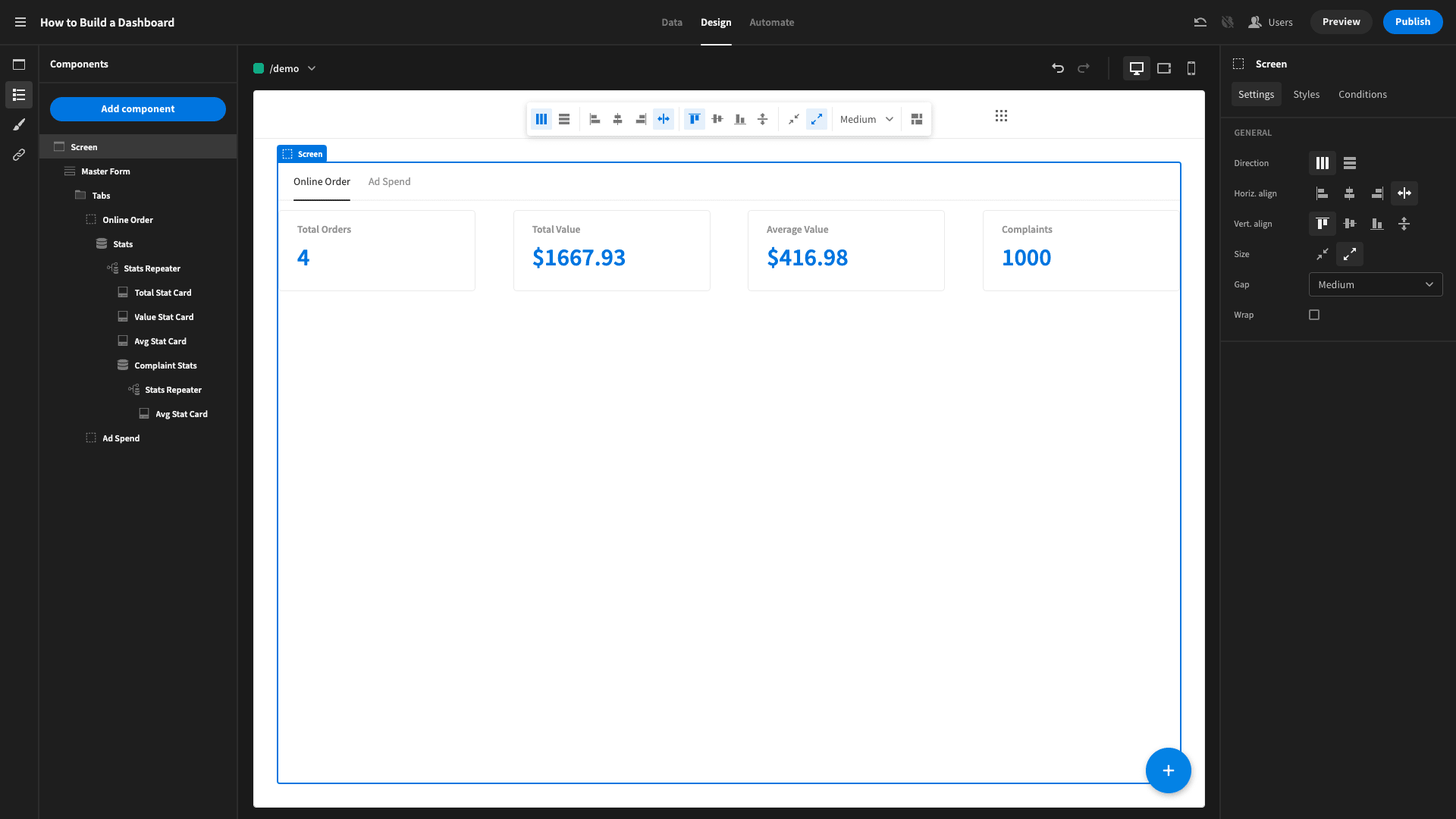 How to build a dashboard