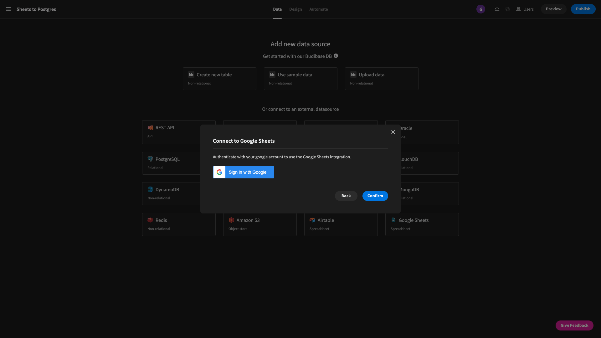 Connect to Google Sheets Connect to Google Sheets
