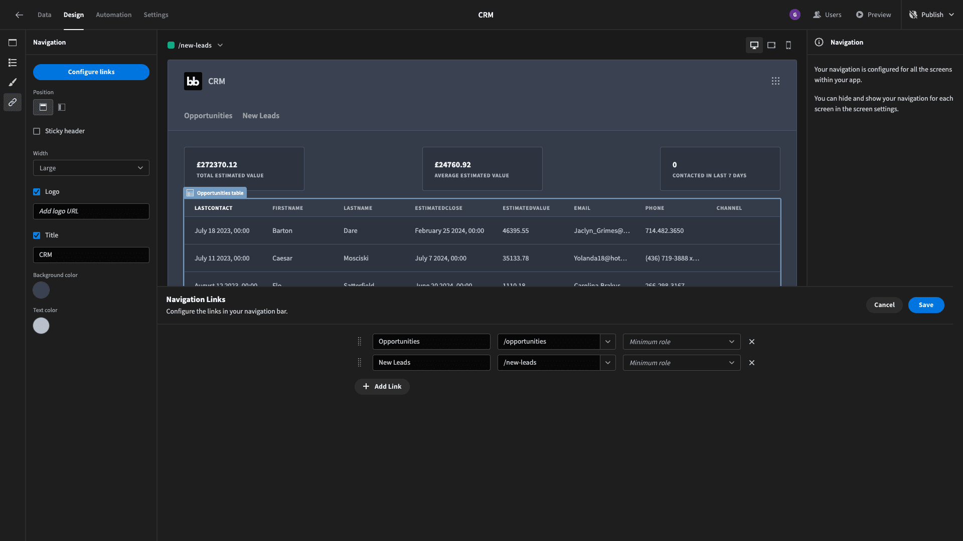 menu configuration Menu configruation
