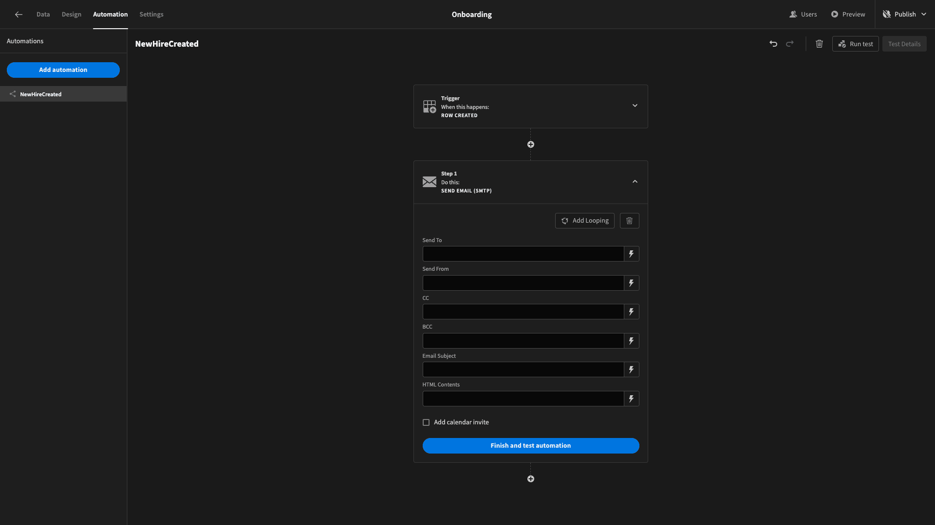 Poopulate email Populate email