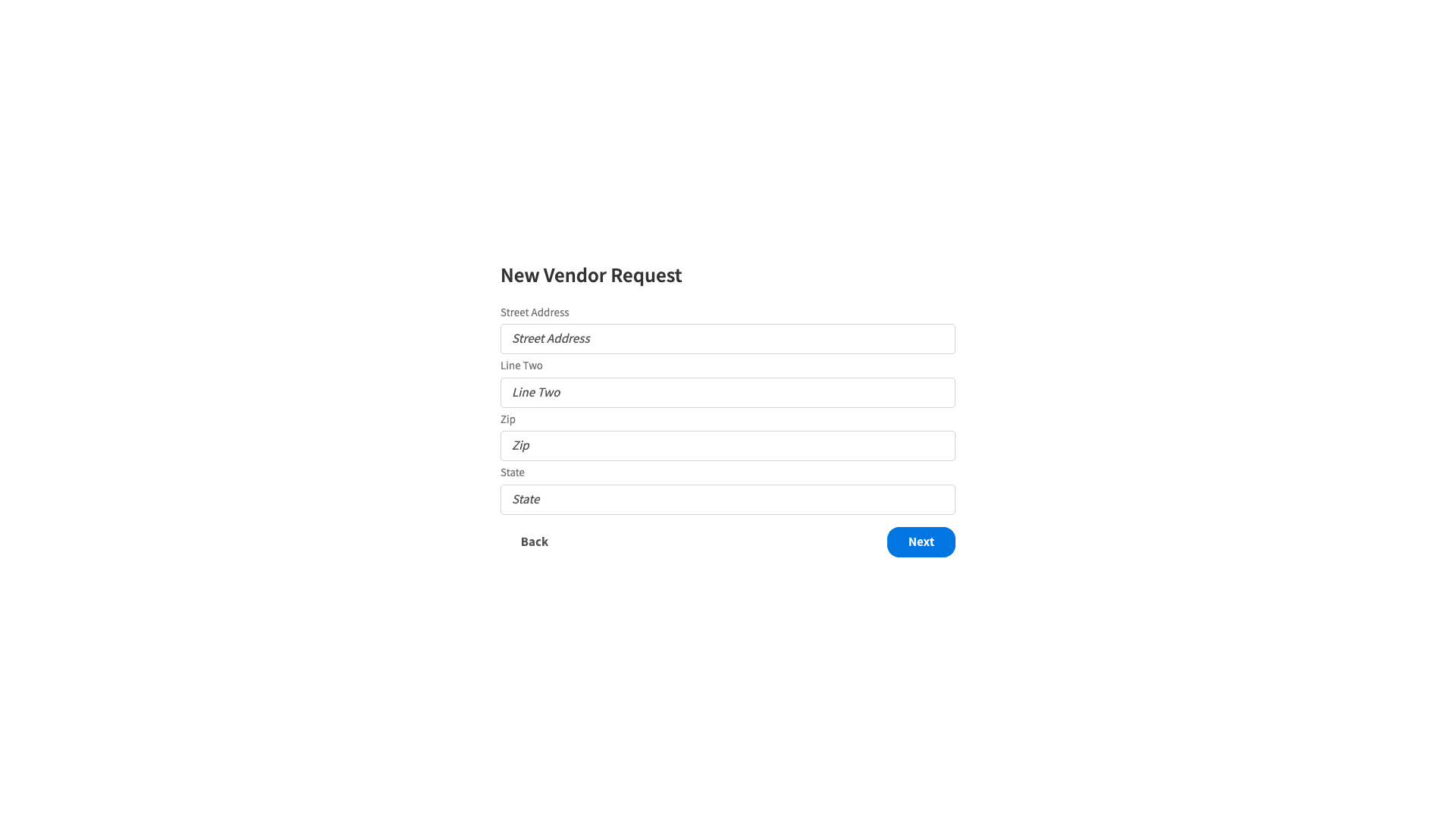 Vendor Request Form Vendor Request Form