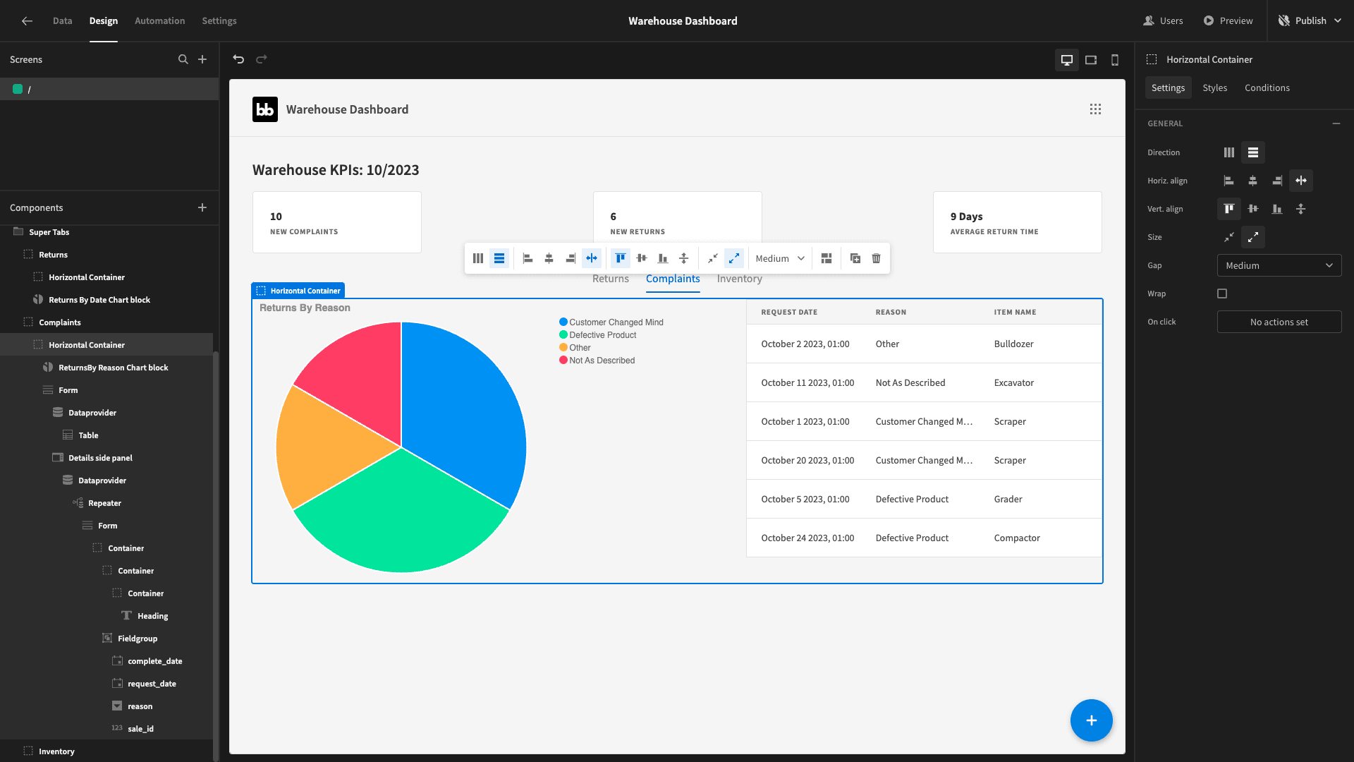 Warehouse Dashboard Warehouse Dashboard