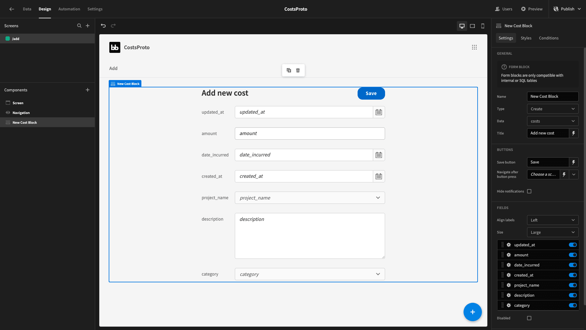 Form design Form design