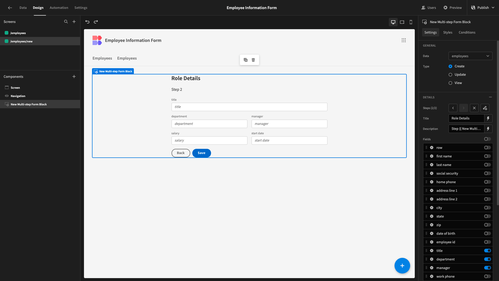Form UI