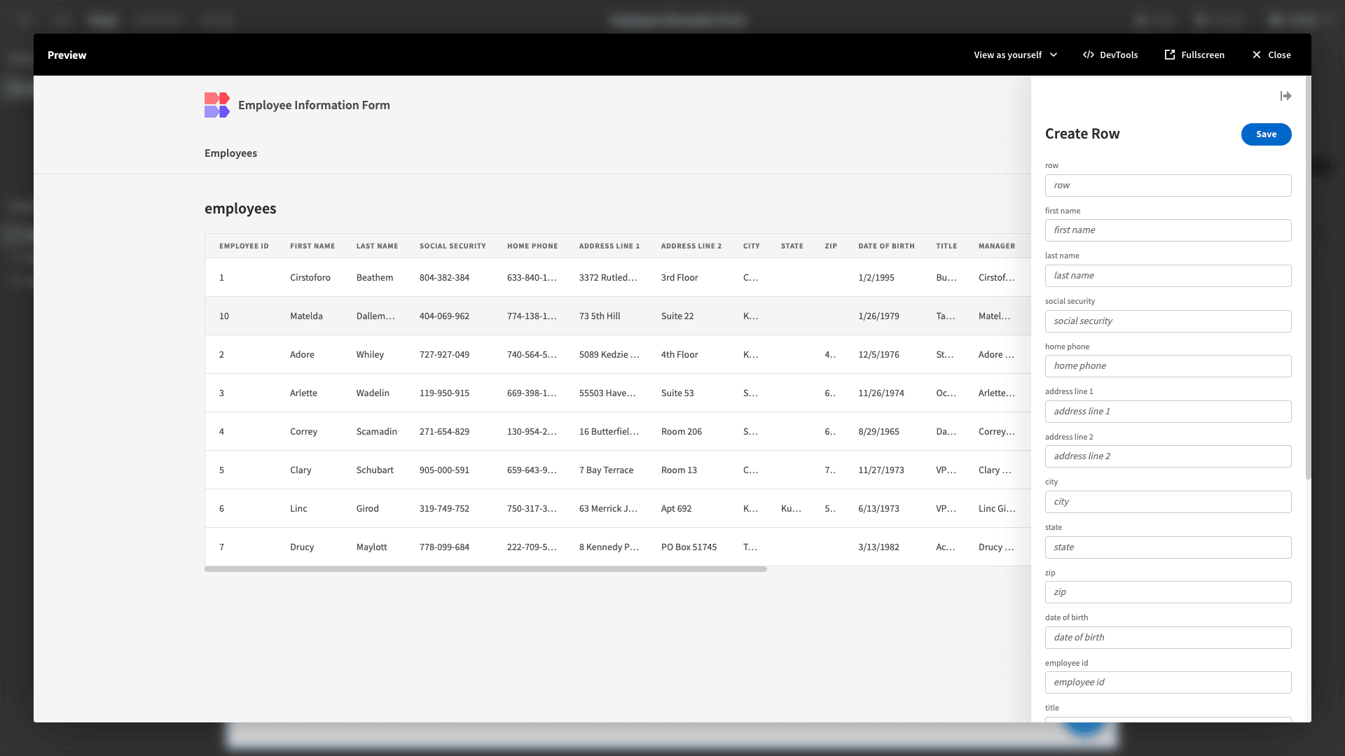 Employee Information Form