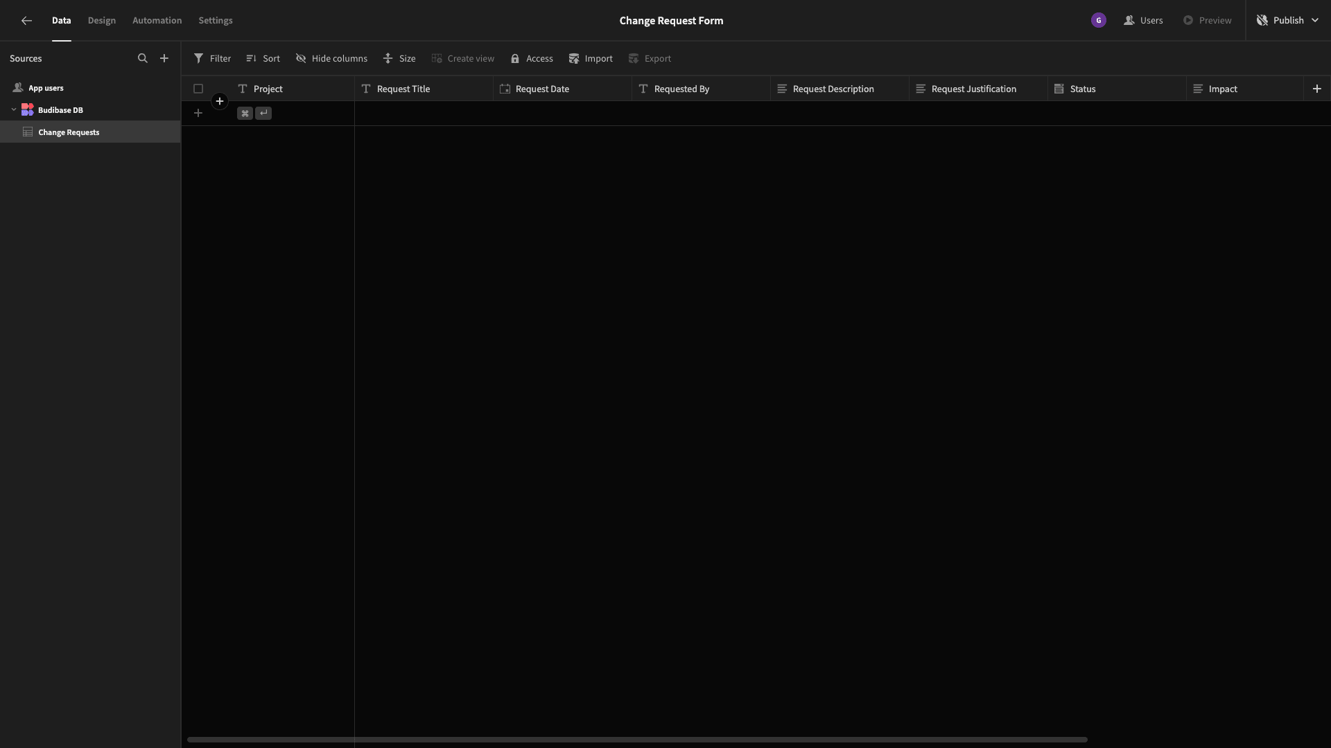 Change Request Form