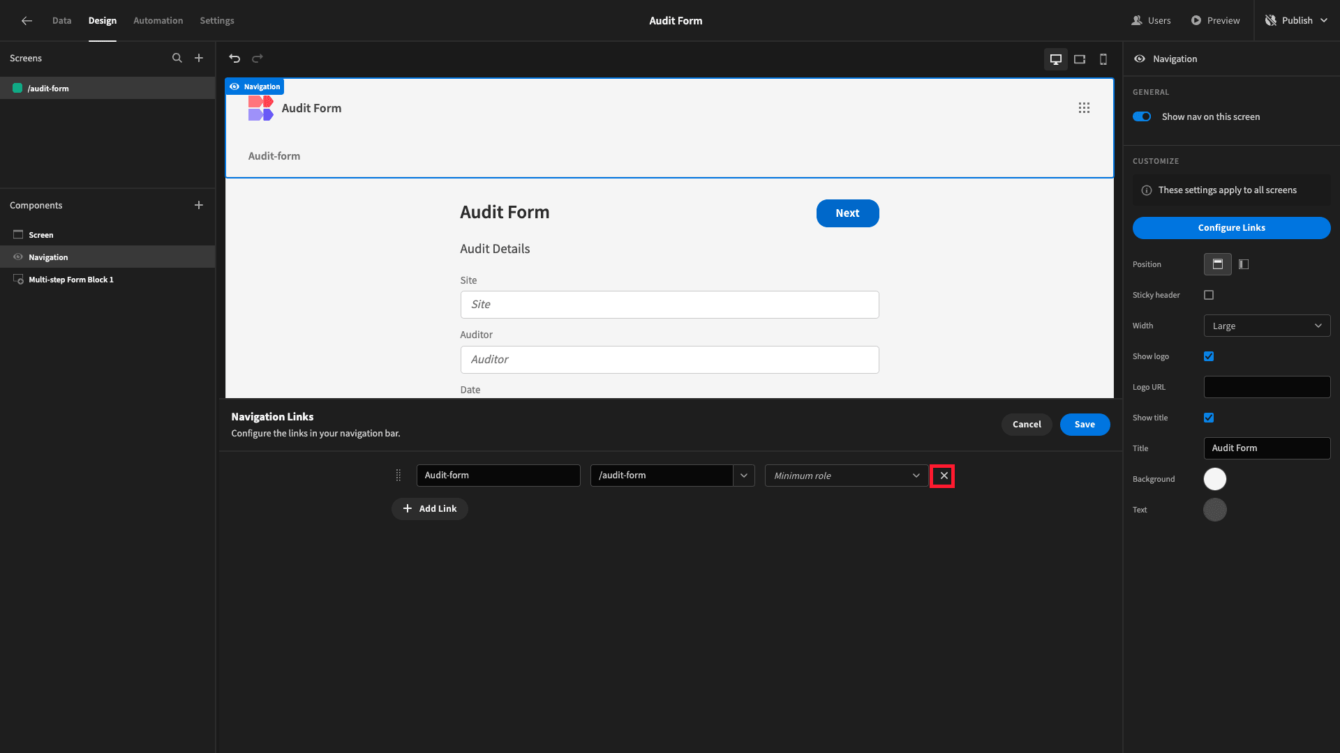 Disable Nav