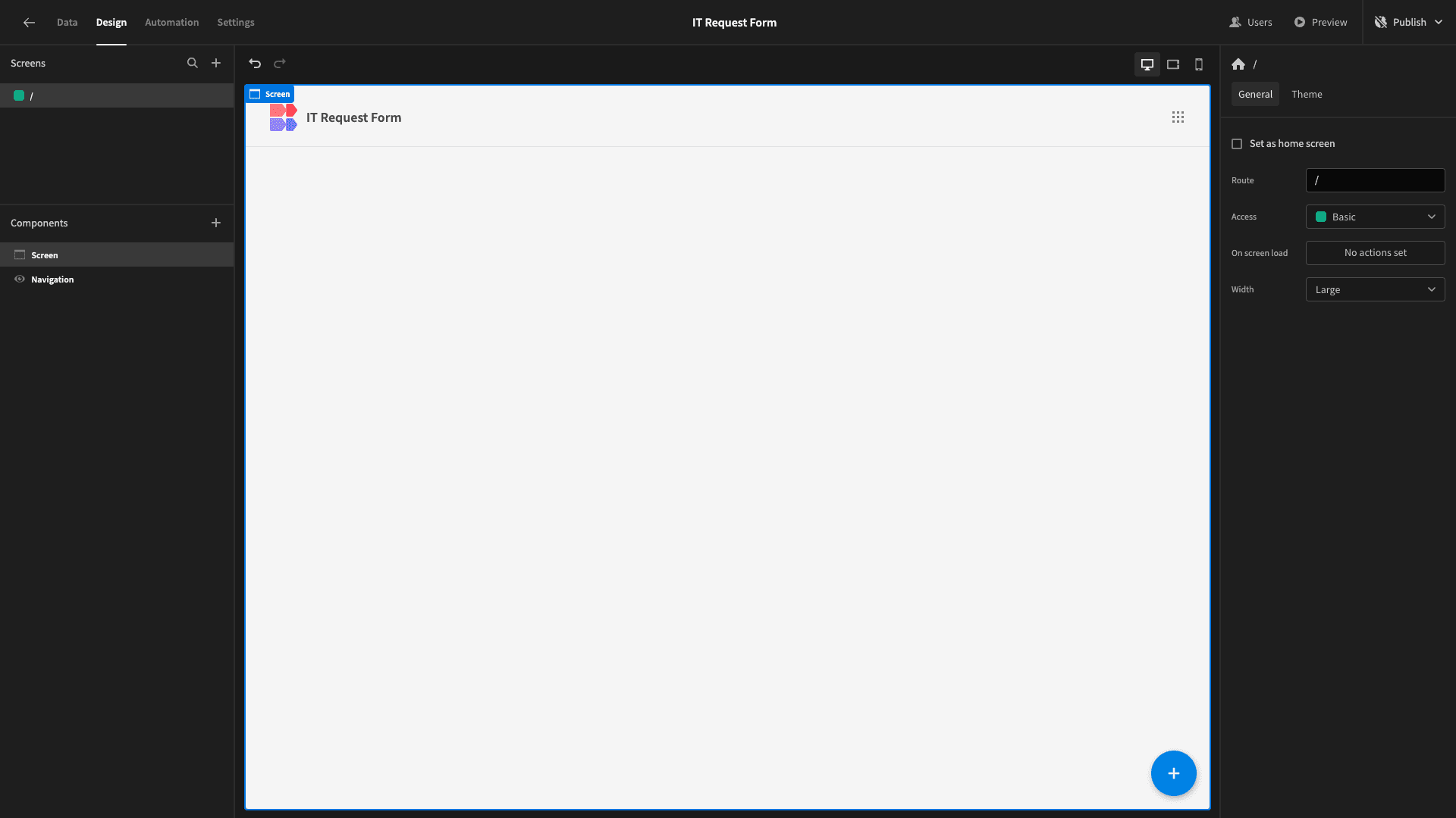 Blank Screen
