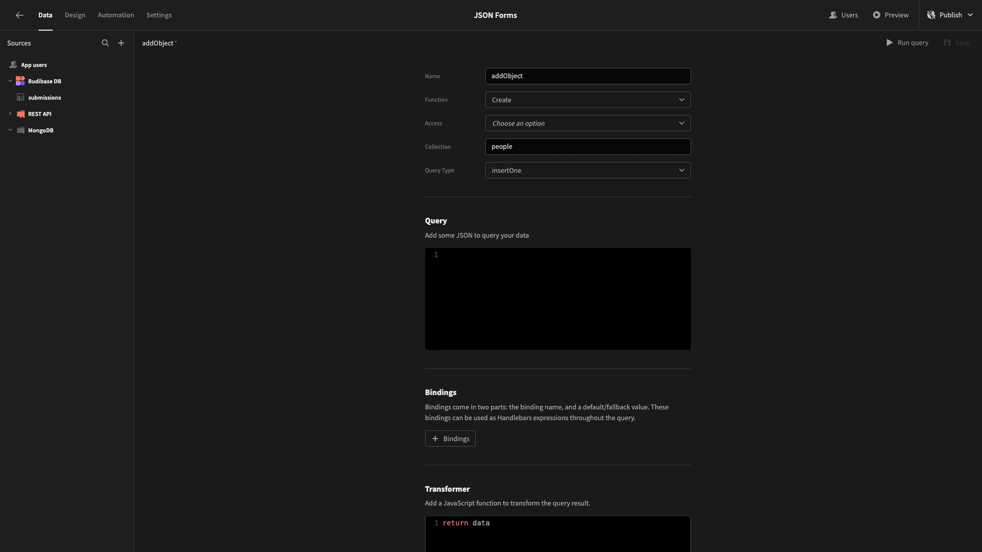 Form Data to JSON