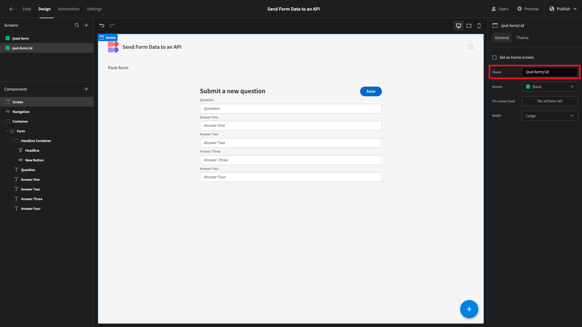 URL binding