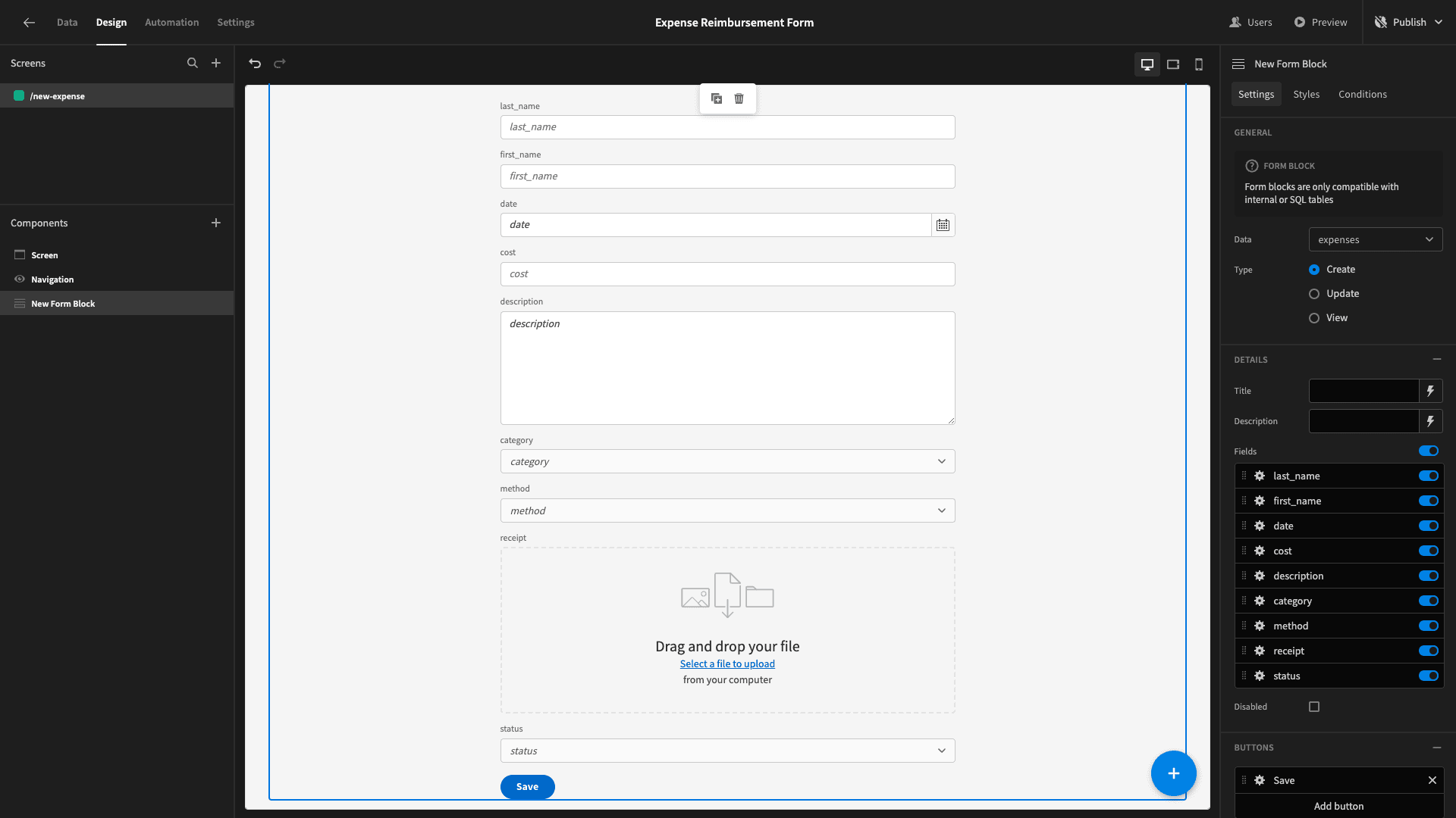 Expense Reimbursement Form Expense Reimbursement Form