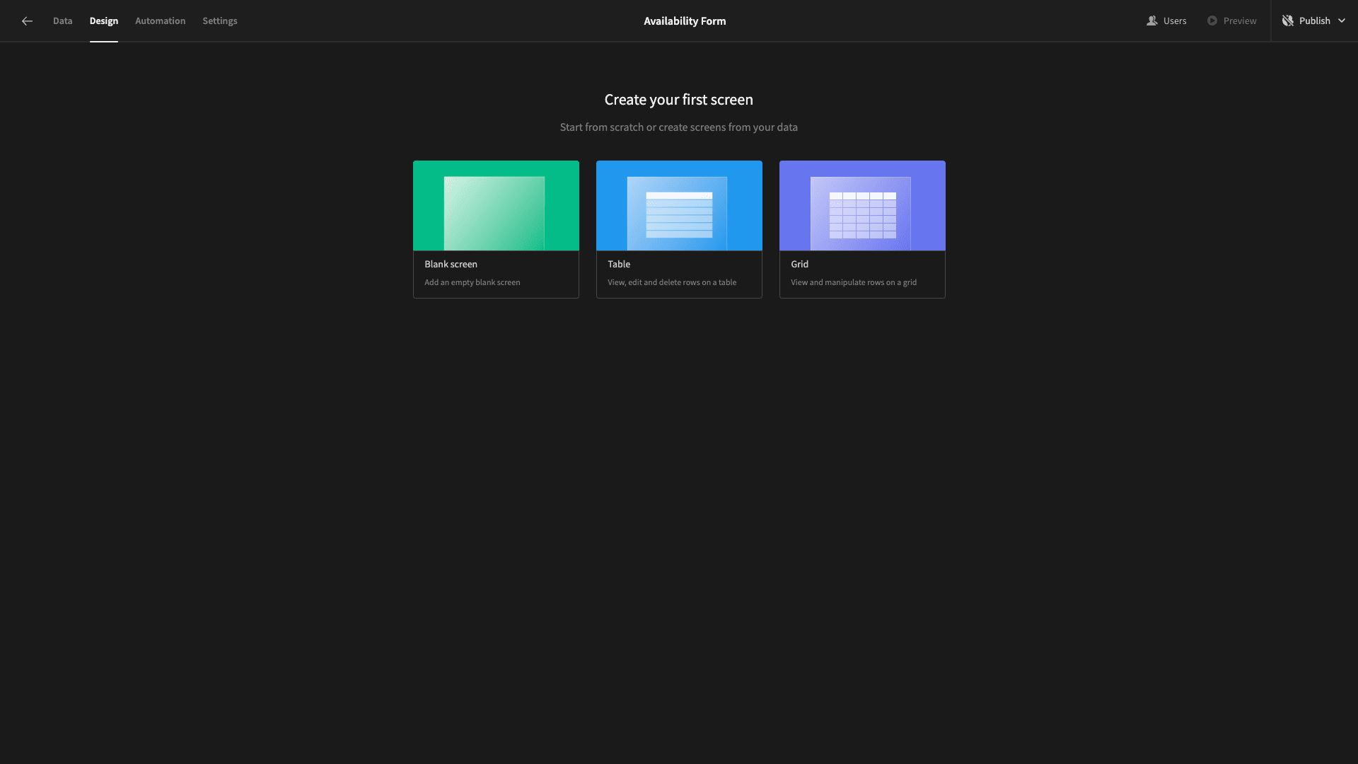 Create Screen Create Screen