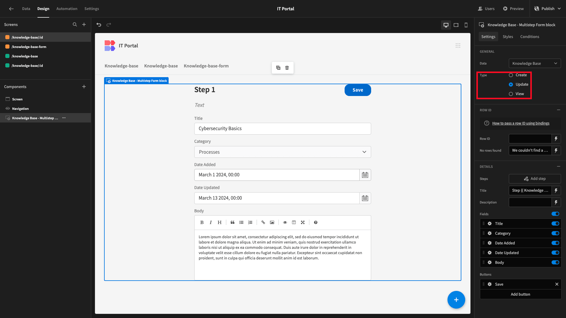 Update form Update form