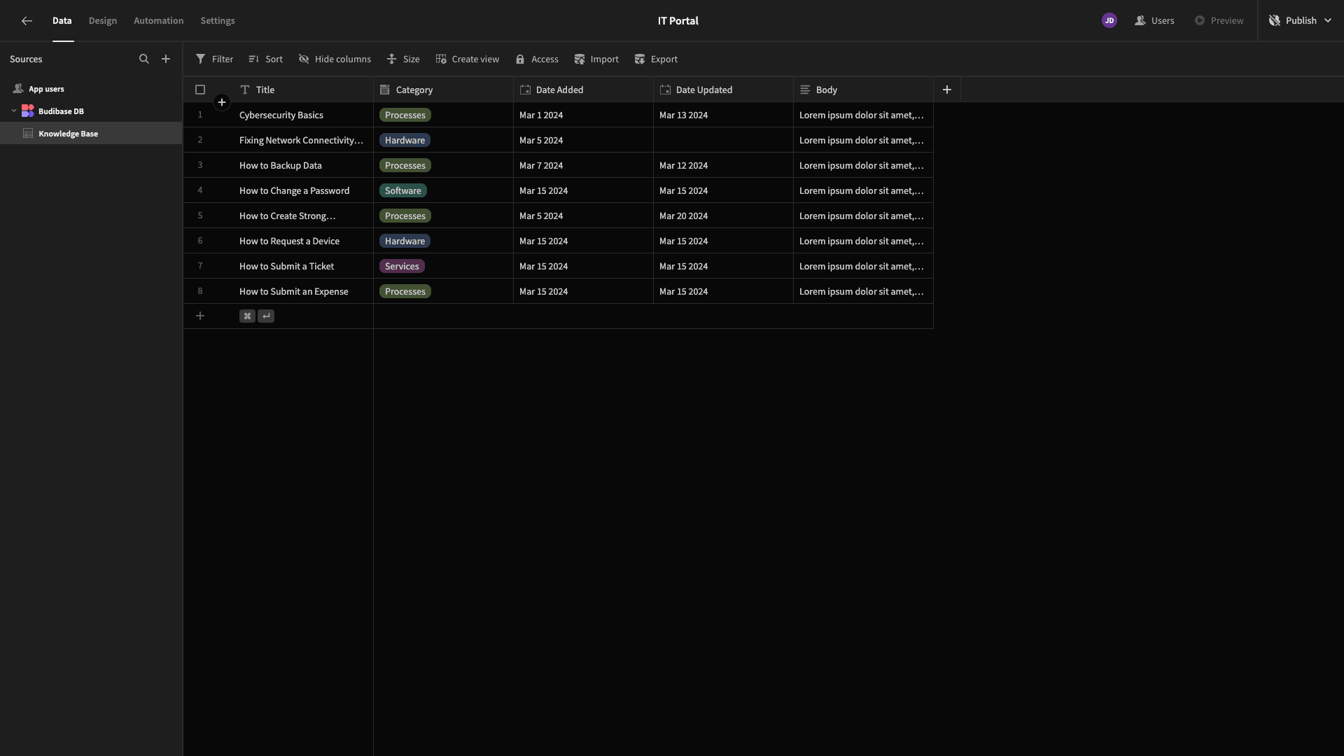 Knowledge base Knowledge base