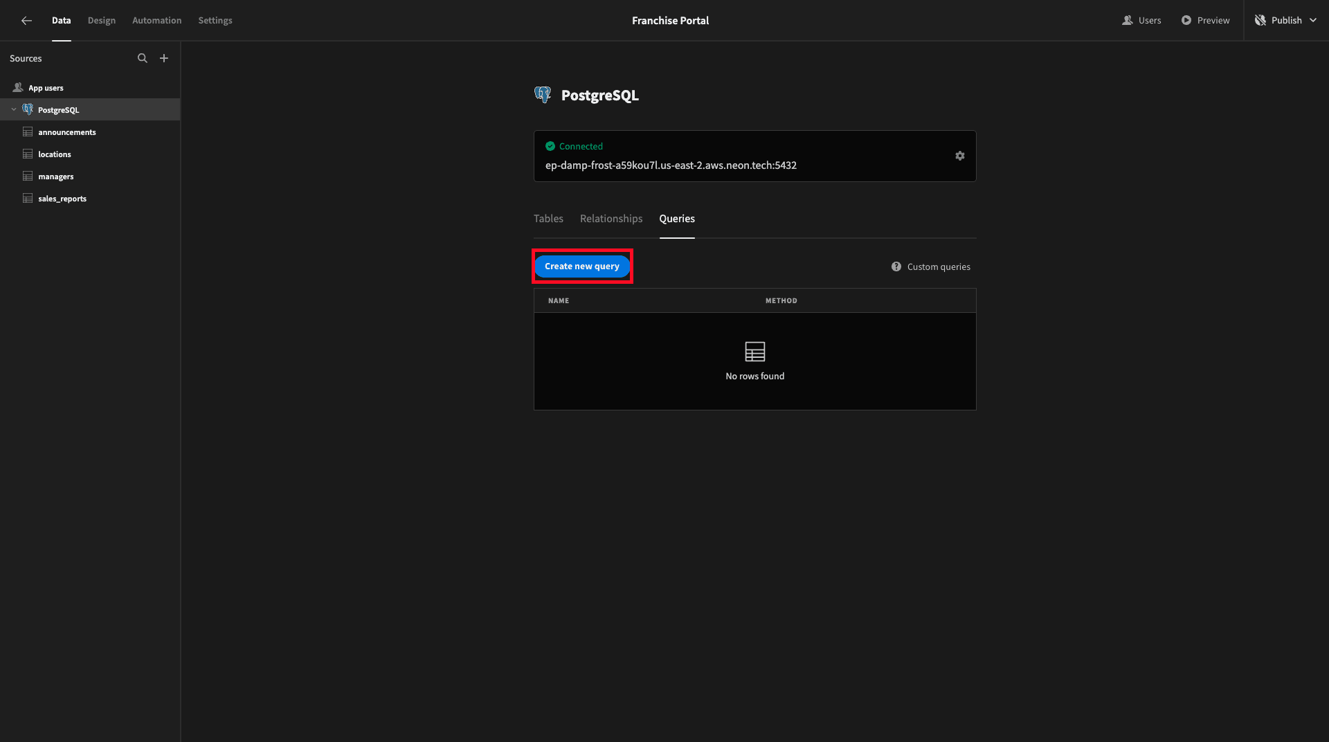 Create Query Create Query