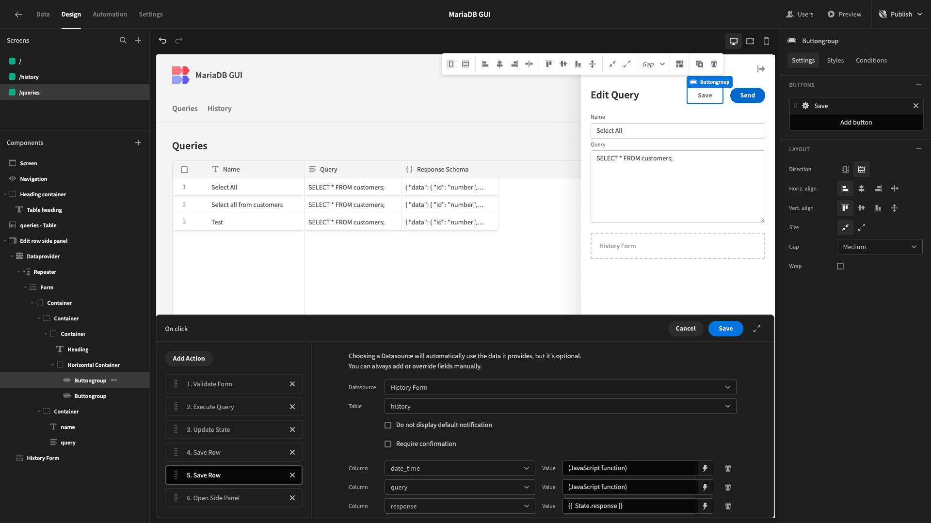 MariaDB GUI MariaDB GUI