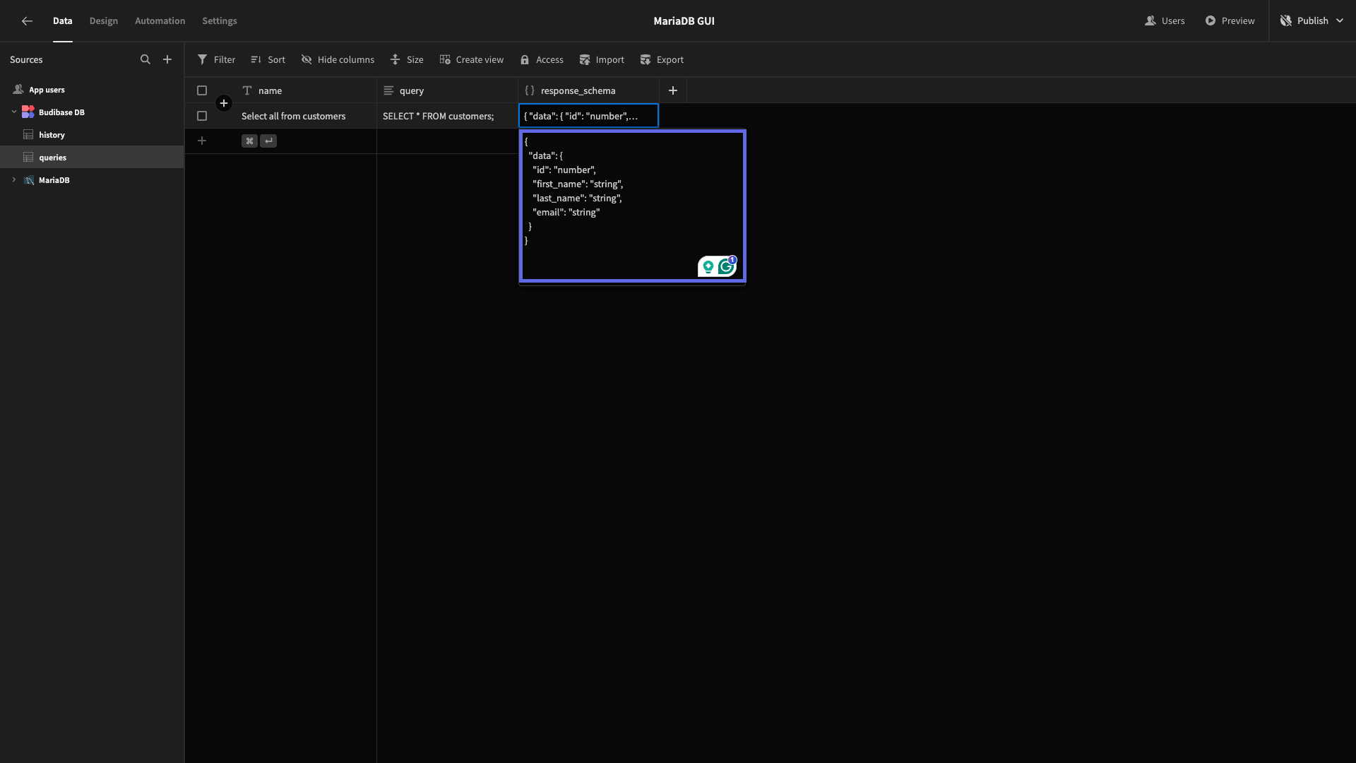 MariaDB GUI MariaDB GUI