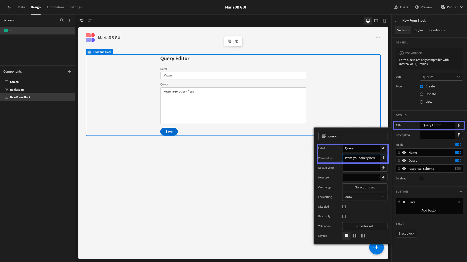 Query Editor Query Editor