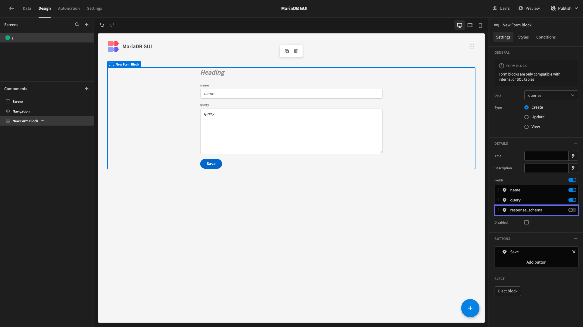 MariaDB GUI MariaDB GUI