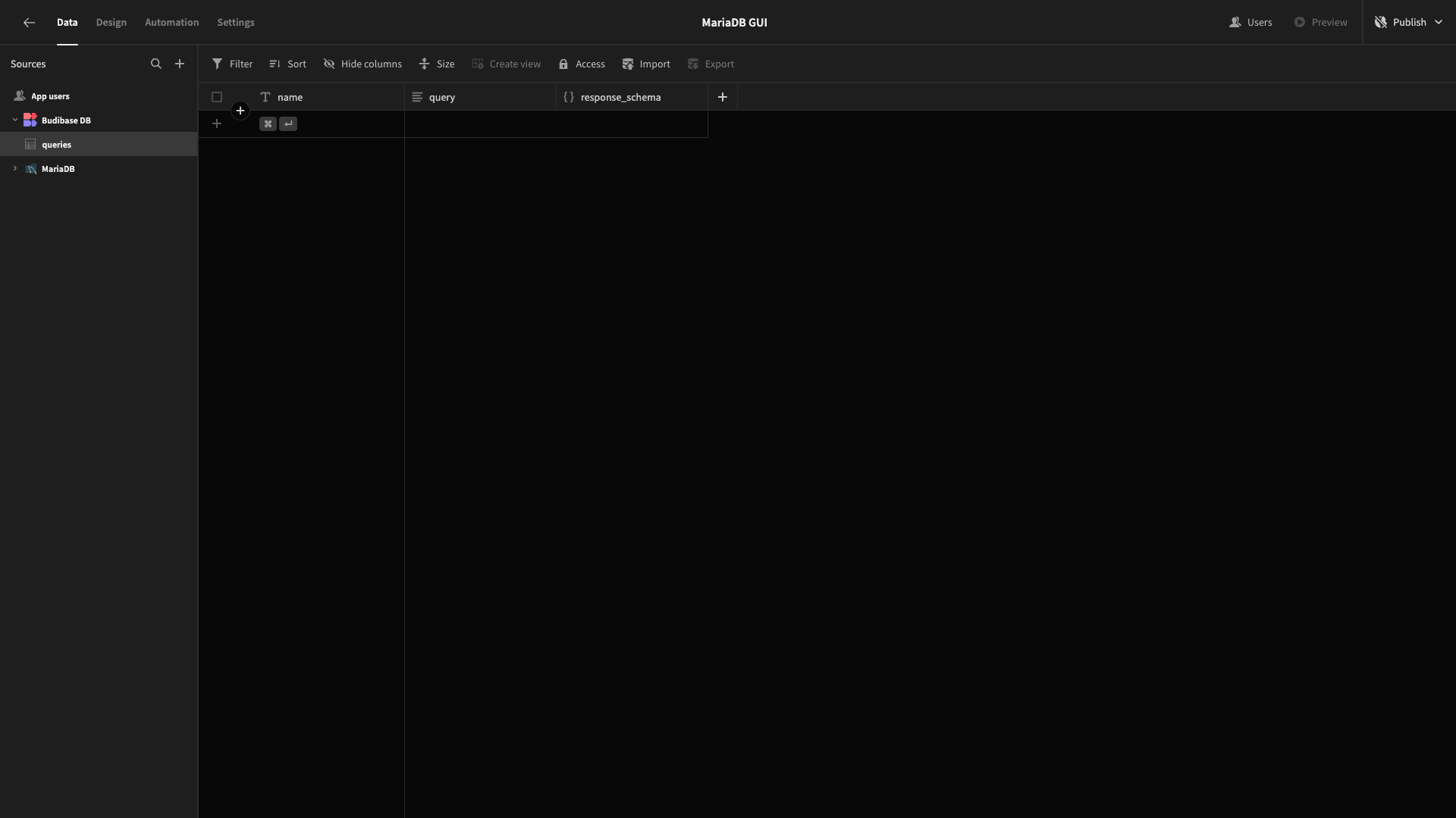 MariaDB GUI MariaDB GUI