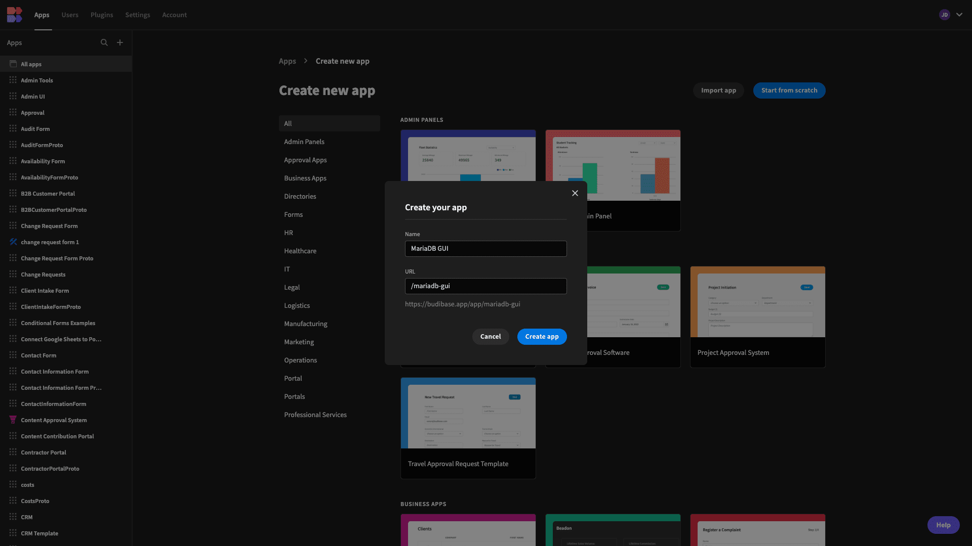 MariaDB GUI MariaDB GUI