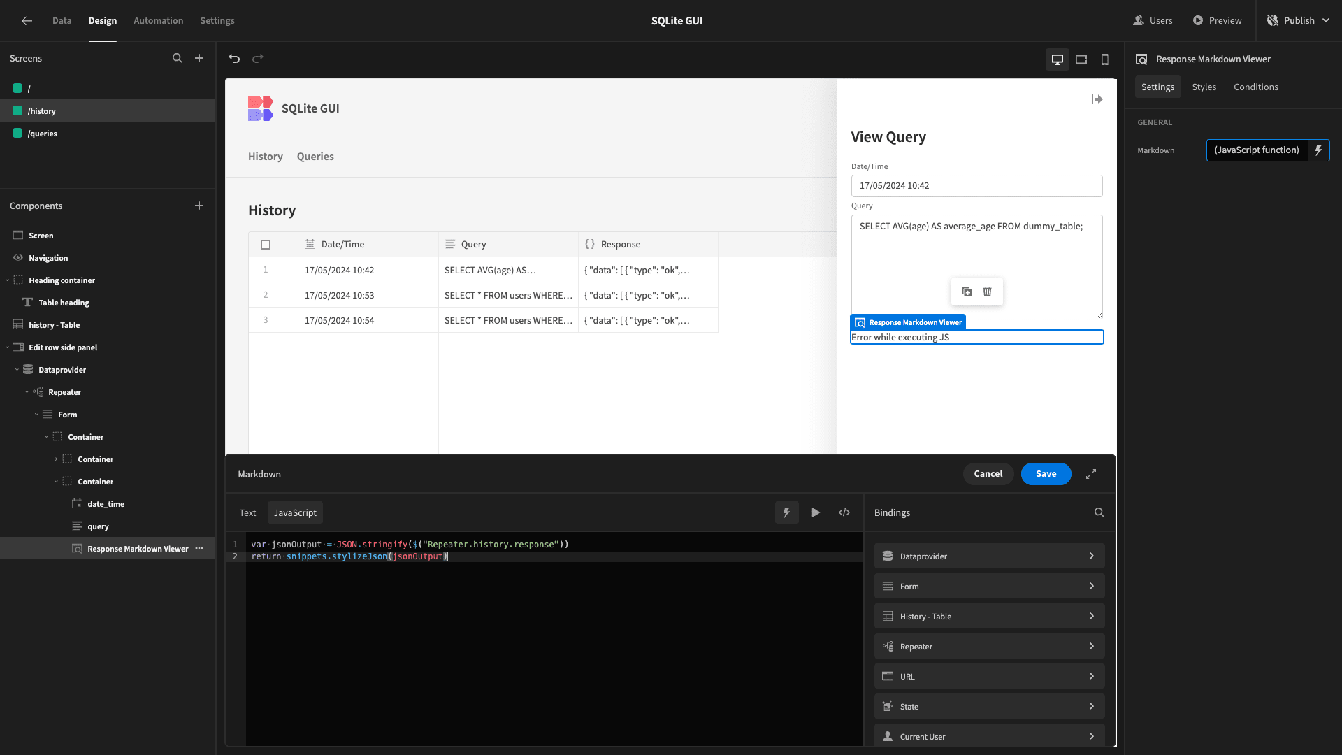 SQLite GUI SQLite GUI