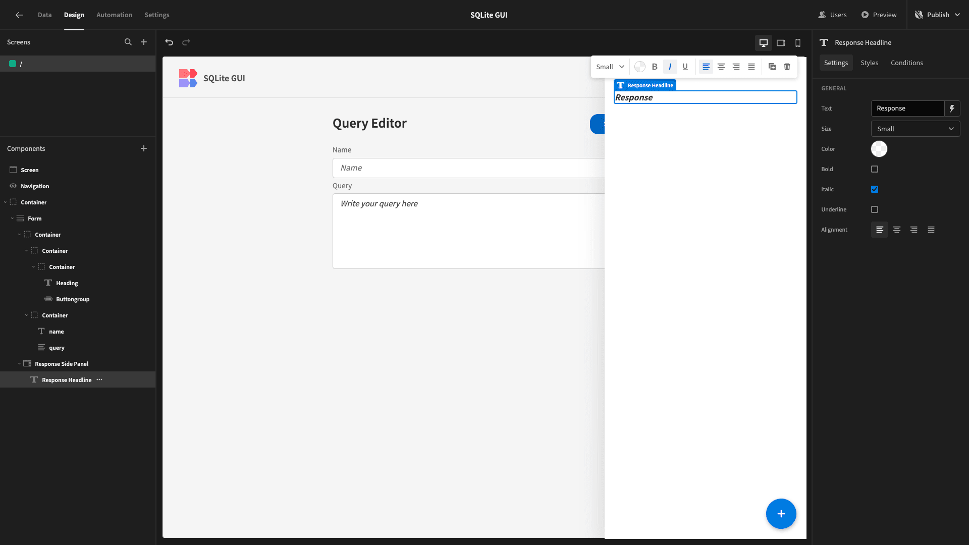 SQLite GUI SQLite GUI