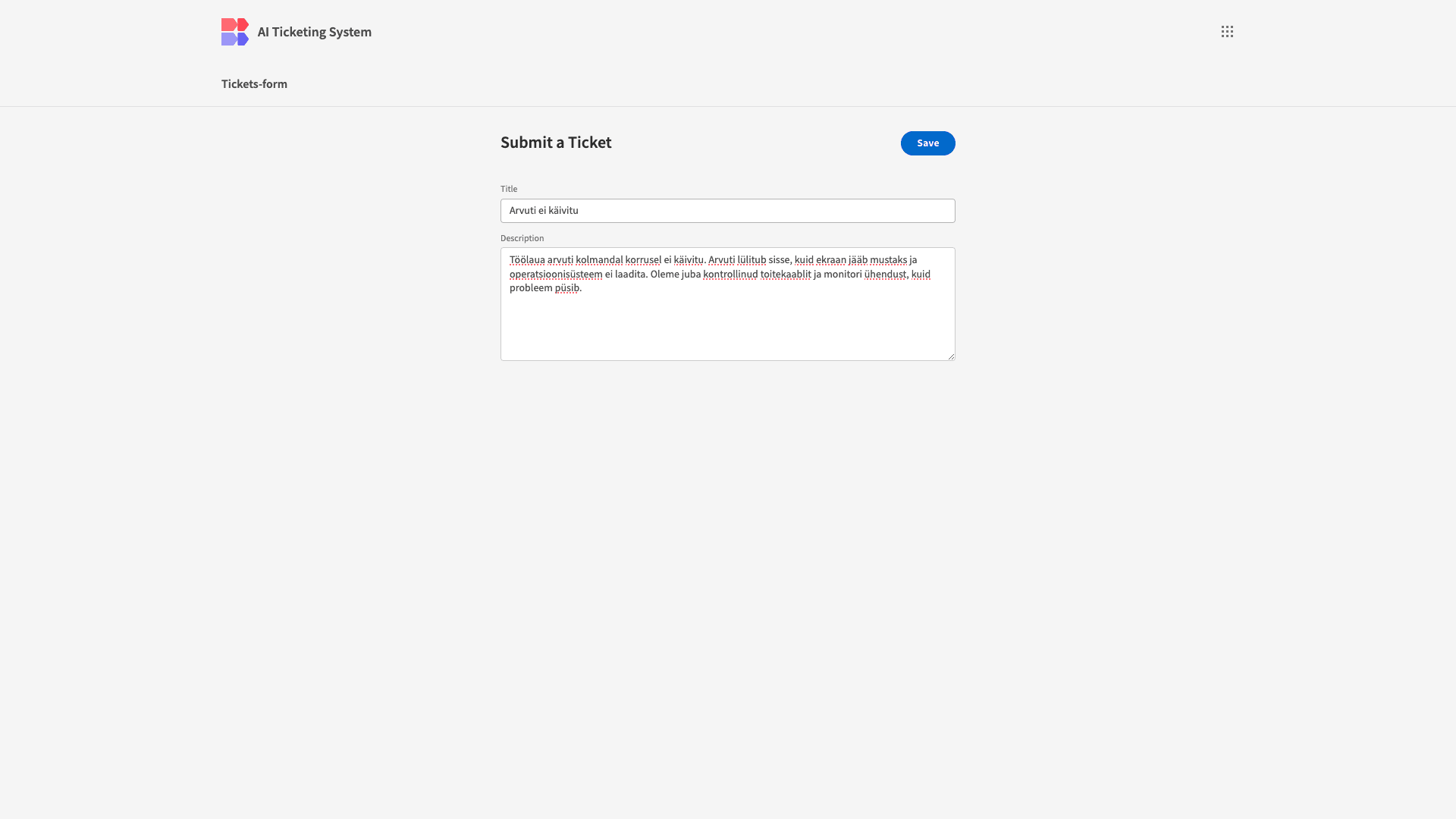 AI Ticketing System AI Ticketing System