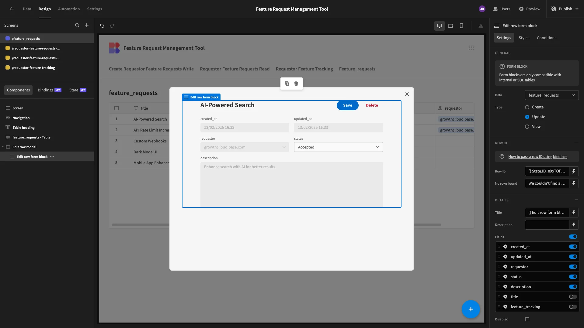 Feature Request Management Tool