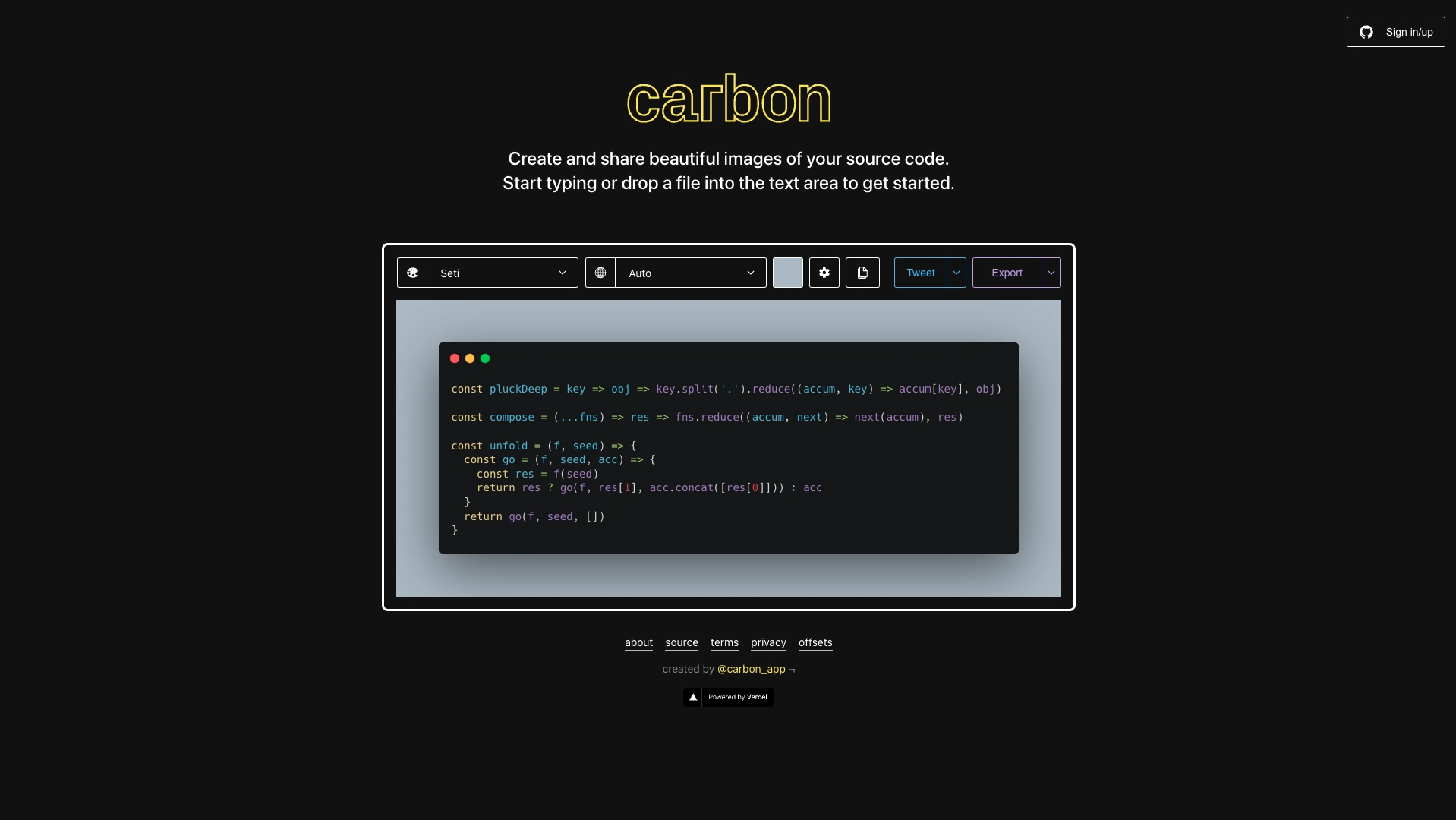 Carbon Web Application Design