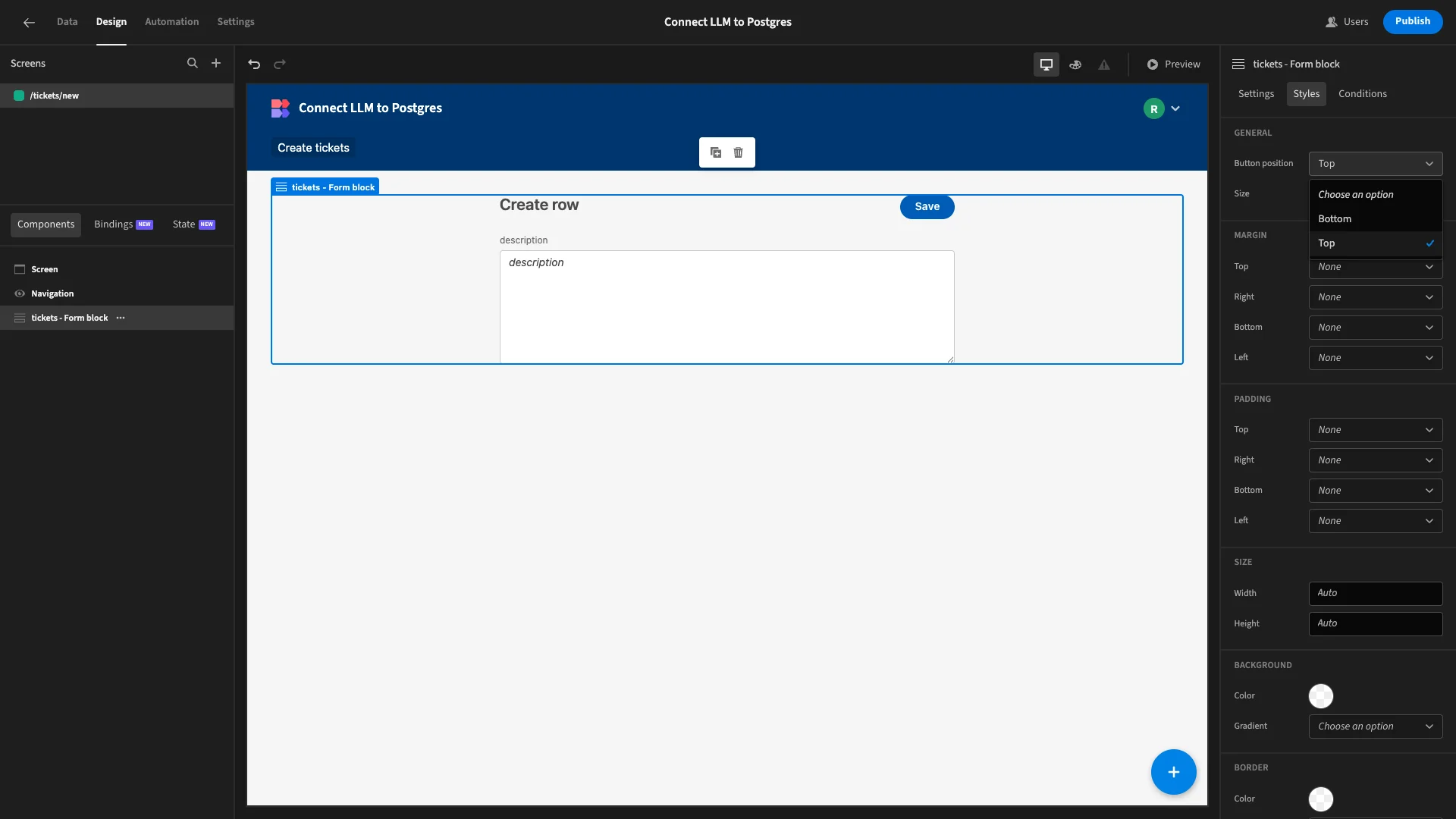 Connect LLM to Postgres